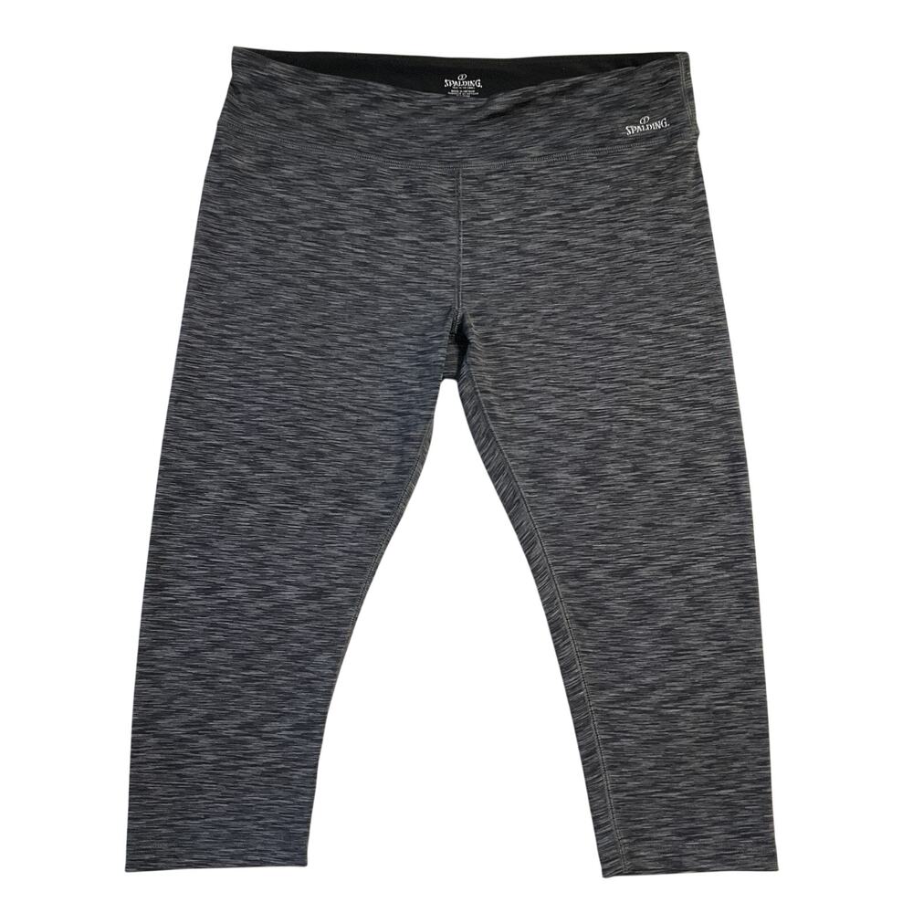 Spalding Women Activewear Pants XL Gray Yoga Legging 19" Inseam Capri 32” Waist